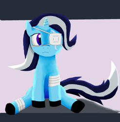 Size: 1536x1560 | Tagged: safe, artist:thecrimsondm, derpibooru import, trixie, pony, unicorn, alternate hairstyle, bandage, eyepatch, female, mare, solo