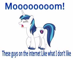 Size: 5000x4000 | Tagged: safe, shining armor, pony, unicorn, solo, text, whining, whining armor