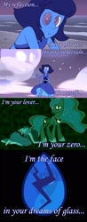 Size: 802x2048 | Tagged: safe, artist:90sigma, artist:zoisitesarugaki, princess luna, alicorn, pony, crossover, crossover shipping, dream, dream walker luna, evanescence, implied shipping, lapis lazuli (steven universe), lyrics, photoshop, smashing pumpkins, song reference, steven universe