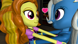 Size: 1920x1080 | Tagged: safe, artist:class37boy, derpibooru import, adagio dazzle, trixie, equestria girls, 3d, female, gmod, lesbian, shipping, triagio