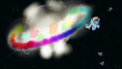 Size: 1280x720 | Tagged: safe, artist:nyerpy, fluttershy, rainbow dash, soarin', spitfire, pegasus, pony, star wars