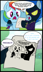 Size: 571x949 | Tagged: safe, artist:madmax, nightshade, rainbow dash, pegasus, pony, clothes, costume, dash's little secret, exploitable meme, inception, looped, meme, recursion, shadowbolts, shadowbolts costume