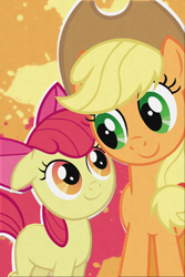 Size: 640x960 | Tagged: safe, apple bloom, applejack, earth pony, pony, cute, daaaaaaaaaaaw, female, mare