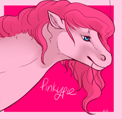 Size: 605x587 | Tagged: safe, pinkie pie, earth pony, pony, female, mare, pink coat, pink mane, realistic, solo