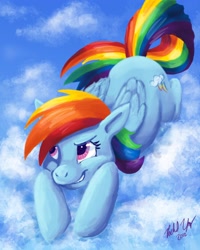Size: 2400x3000 | Tagged: safe, artist:distraction-number-4, rainbow dash, pegasus, pony, female, high res, signature, solo