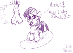 Size: 3300x2400 | Tagged: safe, artist:leadhooves, derpibooru import, twilight sparkle, :3, filly, high res, wet