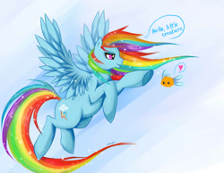 Size: 2620x2036 | Tagged: safe, artist:schwarz-one, rainbow dash, parasprite, pegasus, pony, high res, solo