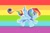 Size: 864x576 | Tagged: safe, artist:meep-and-mushrat, rainbow dash, pegasus, pony, blue coat, blue wings, female, mare, multicolored mane, simple background, smiling, solo