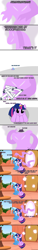 Size: 1050x7000 | Tagged: safe, artist:navitaserussirus, derpibooru import, trixie, twilight sparkle, twilight sparkle (alicorn), alicorn, pony, ask, asktwixiegenies, female, genie, lesbian, magic, mare, shipping, transformation, tumblr, twixie