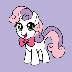 Size: 500x500 | Tagged: safe, artist:madmax, sweetie belle, pony, unicorn, bowtie, female, filly, solo, white coat