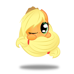 Size: 3508x3508 | Tagged: safe, artist:zackira, part of a set, applejack, earth pony, pony, cute, high res, solo, sphere ponies, wink