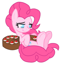 Size: 2686x2825 | Tagged: safe, artist:he4rtofcourage, pinkie pie, earth pony, pony, cake, female, high res, mare, pink coat, pink mane