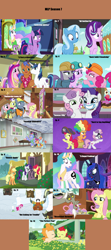 Size: 1760x3958 | Tagged: safe, artist:nightshadowmlp, derpibooru import, edit, edited screencap, screencap, apple bloom, applejack, bow hothoof, dandy grandeur, discord, fluttershy, hard hat (character), maud pie, pear butter, pinkie pie, prince rutherford, princess cadance, princess celestia, princess luna, rarity, scootaloo, shining armor, spearhead, spike, starlight glimmer, strawberry sunrise, sweetie belle, trixie, twilight sparkle, twilight sparkle (alicorn), windy whistles, wrangler, alicorn, dragon, earth pony, pegasus, pony, unicorn, a flurry of emotions, a royal problem, all bottled up, celestial advice, discordant harmony, fluttershy leans in, forever filly, hard to say anything, honest apple, not asking for trouble, parental glideance, rock solid friendship, season 7, the perfect pear, buttercup, camera, cloud, clown wig, cup, cute, cutie mark crusaders, female, fence, filly, food, hat, helmet, house, mining helmet, mlp season compilation, pearabetes, pirate hat, saddle bag, season 7 compilation, tea, teacup, train, vision board, wall of tags, window
