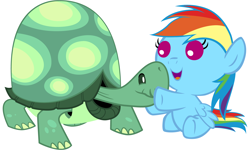 Size: 6000x3600 | Tagged: safe, artist:beavernator, rainbow dash, tank, pegasus, pony, baby, baby dash, baby pony, cute, dashabetes, filly, foal