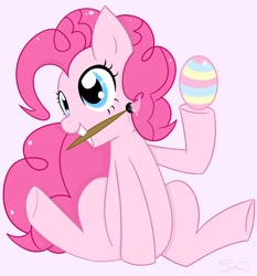 Size: 2100x2251 | Tagged: safe, artist:steffy-beff, pinkie pie, earth pony, pony, easter, easter egg, high res, paint, solo