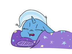 Size: 1200x900 | Tagged: safe, artist:ponetistic, derpibooru import, trixie, pony, unicorn, blanket, cute, diatrixes, pillow, sleeping, solo