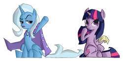 Size: 900x448 | Tagged: artist needed, source needed, safe, derpibooru import, trixie, twilight sparkle, pony, unicorn, female, mare