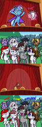 Size: 1280x3840 | Tagged: safe, artist:grandpalove, derpibooru import, boneless, boneless 2, trixie, oc, pony, unicorn, ask trixie and cheese, bouquet, comic, female, flower, mare, stage, tumblr