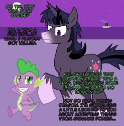 Size: 800x810 | Tagged: safe, artist:nicktoonhero, derpibooru import, spike, twilight sparkle, dragon, tumblr, twilight unbound, vocational death cruise, werelight shine