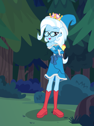 Size: 1417x1890 | Tagged: safe, artist:phucknuckl, derpibooru import, trixie, equestria girls, bedroom eyes, boots, boulder, breasts, bust, cleavage, clothes, cosplay, costume, crossed arms, crossover, crown, dress, female, forest, glasses, grass, halloween, halloween 2018, halloween costume, happy, hat, holiday, jewelry, kamek, kamekette, knot, legs, looking at you, magic wand, night, nightmare night, nightmare night 2018, nightmare night costume, open mouth, outdoors, raised eyebrow, regalia, rock, shadow, shoes, smiling, solo, standing, stars, stone, super crown, super mario bros., tree, wall of tags, wand, witch, witch hat, wizard, wizard hat