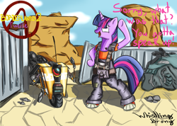 Size: 1024x731 | Tagged: safe, artist:whibbleton, derpibooru import, twilight sparkle, borderlands, borderlands 2, claptrap, crossover, ellie