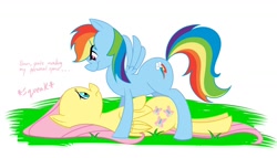 Size: 1350x772 | Tagged: safe, artist:retrokidz, fluttershy, rainbow dash, pegasus, pony, female, flutterdash, lesbian, shipping