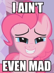 Size: 544x732 | Tagged: safe, edit, edited screencap, screencap, pinkie pie, earth pony, pony, female, image macro, mare, solo