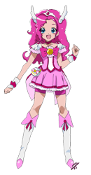 Size: 429x822 | Tagged: safe, artist:obscuresaku, pinkie pie, female, humanized, pink hair, precure, solo