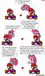 Size: 862x1443 | Tagged: safe, artist:yoshiman1118, pinkie pie, earth pony, pony, comic, crossover, mario, mariopie, nintendo, super mario bros.