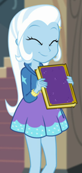 Size: 470x987 | Tagged: safe, derpibooru import, screencap, trixie, better together, equestria girls, forgotten friendship, book, clothes, cropped, cute, diatrixes, female, legs, skirt, solo