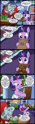 Size: 628x2212 | Tagged: safe, artist:madmax, edit, twilight sparkle, biting, book, comic, cyrillic, evil dead, female, filly, filly twilight sparkle, librarian, library, necronomicon, russian, saddle bag, the neverending story, translation, younger