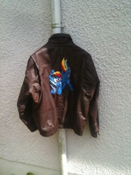 Size: 900x1200 | Tagged: safe, rainbow dash, clothes, irl, jacket, photo, toy