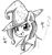 Size: 481x512 | Tagged: safe, artist:nazonazopowerfu, derpibooru import, trixie, pony, unicorn, blushing, female, grayscale, japanese, looking at you, mare, monochrome, open mouth, solo