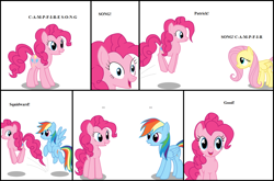 Size: 1600x1058 | Tagged: safe, fluttershy, pinkie pie, rainbow dash, earth pony, pegasus, pony, comedy, comic