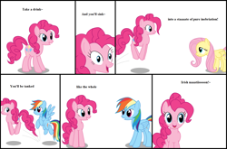 Size: 1600x1058 | Tagged: safe, fluttershy, pinkie pie, rainbow dash, earth pony, pegasus, pony, comedy, comic