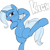 Size: 1000x1000 | Tagged: safe, artist:baigak, derpibooru import, trixie, pony, unicorn, female, kick, mare, open mouth