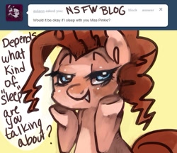 Size: 683x591 | Tagged: dead source, safe, artist:dhui, pinkie pie, earth pony, pony, ask tired pie, bedroom eyes, innuendo