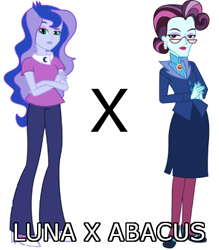 Size: 372x425 | Tagged: safe, princess luna, principal abacus cinch, vice principal luna, fanfic:progress, equestria girls, friendship games, abacus, cinchuna, crack shipping, fanfic, fanfic art, female, lesbian, lipstick, shipping