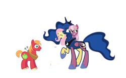 Size: 5057x3121 | Tagged: safe, artist:theunknowenone1, big macintosh, cheerilee, fluttershy, princess luna, alicorn, chimera, earth pony, pony, 1000 hours in ms paint, amalgamation, big macintosh gets all the mares, cheerimac, cheerimacshy, cheering, eyes closed, female, fluttermac, flutteryay, fusion, grin, lesbian, lunamac, male, mare, ms paint, multiple heads, open mouth, raised hoof, shipping, smiling, stallion, straight, this isn't even my final form, three heads, wat, we have become one, what has science done, wide eyes, yay