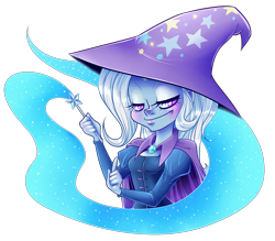 Size: 3719x3265 | Tagged: safe, artist:meb90, derpibooru import, trixie, equestria girls, solo, wand