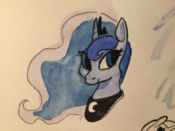 Size: 1280x960 | Tagged: safe, artist:whale, princess luna, alicorn, pony, solo, traditional art, watercolor painting