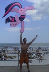 Size: 700x1031 | Tagged: safe, derpibooru import, twilight sparkle, human, pony, beach, handstand, irl, photo, ponies in real life, vector