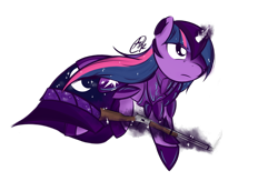 Size: 1300x850 | Tagged: safe, artist:ppdraw, derpibooru import, twilight sparkle, boomstick, clothes