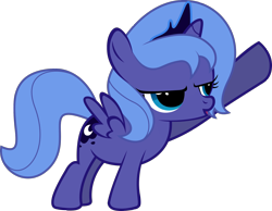Size: 1500x1161 | Tagged: artist needed, source needed, safe, princess luna, alicorn, pony, cute, filly, lunabetes, simple background, solo, transparent background, vector, woona