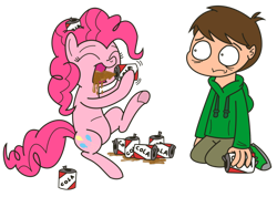 Size: 900x641 | Tagged: safe, artist:kukimao, pinkie pie, human, crossover, edd gould, eddsworld