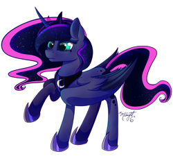 Size: 1250x1174 | Tagged: safe, artist:midnightsix3, princess luna, alicorn, pony, raised hoof, simple background, solo, transparent background