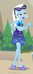 Size: 492x1100 | Tagged: safe, derpibooru import, edit, edited screencap, editor:usuarioregular2600, screencap, trixie, better together, equestria girls, forgotten friendship, belly, belly button, big belly, pregnant, pregnant edit, sandals, sarong, sunglasses