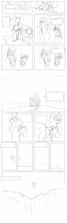 Size: 1181x3956 | Tagged: safe, artist:jackjacko-eponymous, princess luna, twilight sparkle, alicorn, pony, comic, monochrome, sketch, sunrise of a new age, wip