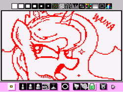 Size: 800x600 | Tagged: safe, artist:bseller293, princess luna, alicorn, pony, female, horn, mare, mario paint, solo