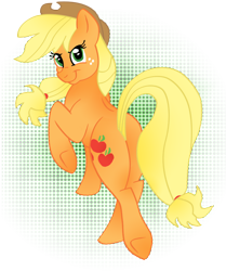 Size: 858x1024 | Tagged: safe, artist:cluttercluster, applejack, earth pony, pony, female, looking back, mare, solo